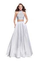 La Femme - 25705 Beaded Two Piece High Neck Gown