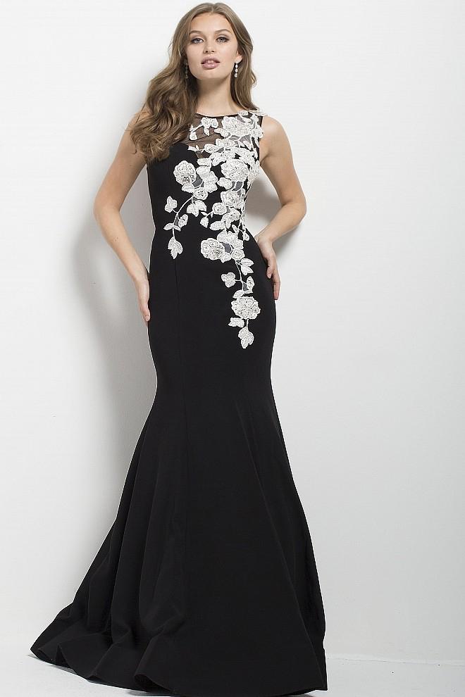 Jovani - 41715 Floral Embroidered Mermaid Dress