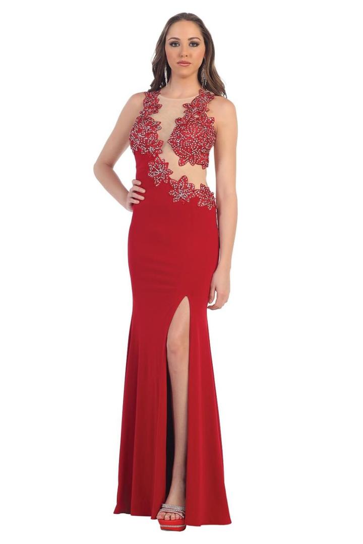 Long Sheer Lace Dress