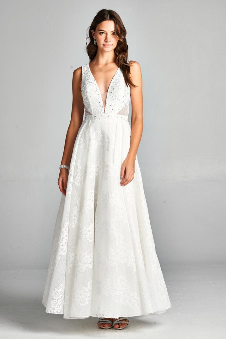 Aspeed - L1892 Floral Lace Applique Wedding Dress