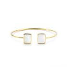 Margaret Elizabeth - Emerald 2 Stone Bangle Moonstone