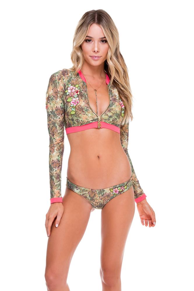 Luli Fama - Rashguard Zip Up Bomber In Multicolor
