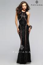 Faviana - 7708 Sequin Scoop Neck Evening Dress