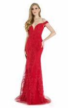 Morrell Maxie - 15903 Embroidered Plunging Off-shoulder Gown