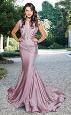 Mnm Couture - L0001 Ruched V-neck Mermaid Dress