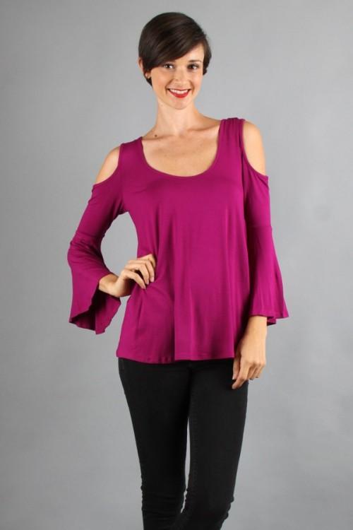 Vava By Joy Han - Brenda Bell Sleeve Top Boysonberry