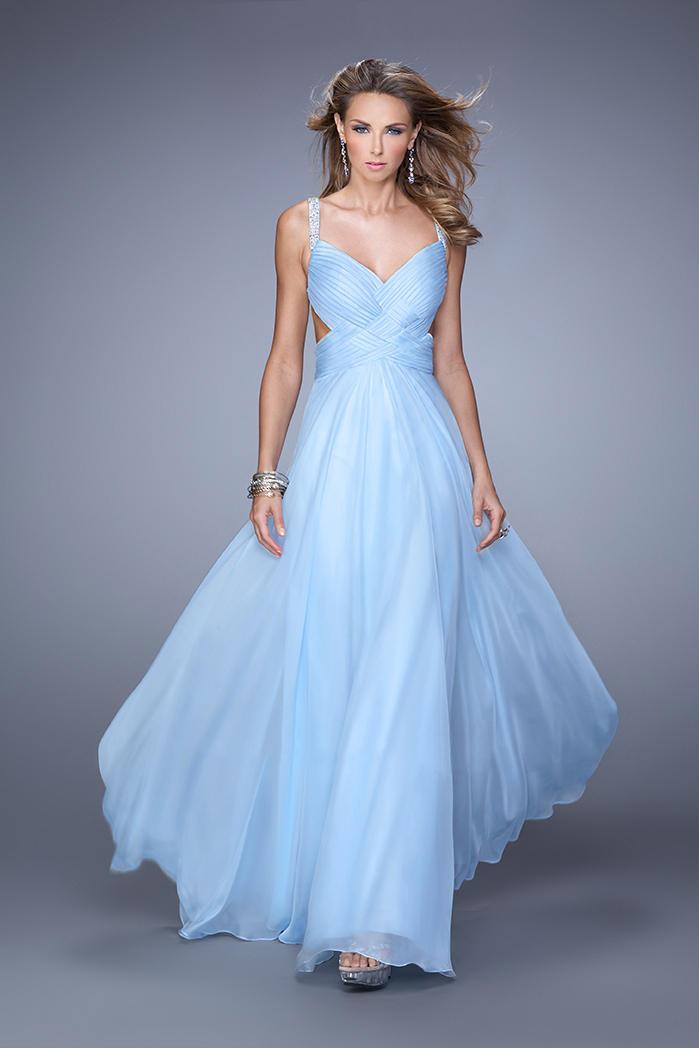 La Femme - 21502 Sleeveless V-neck A-line Dress