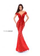 Tarik Ediz - 93430 Floral Embroidered Lace Jersey Dress