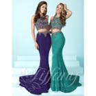Tiffany Designs - Two-piece Long Prom Dress With Open Back 16251