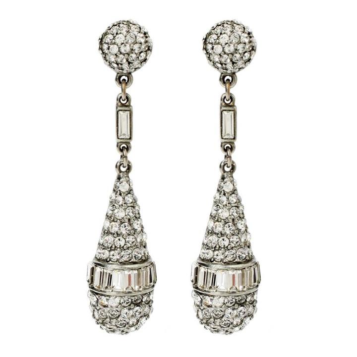 Ben-amun - Crystal Deco Oval Drop Post Earrings