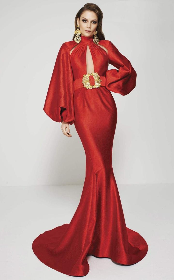 Mnm Couture - 2373 Sultry Cutout Sleeved Evening Gown