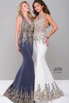 Jovani - Halter Neck Open Back Jersey Dress Jvn41761