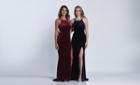 Dave & Johnny - 3579 Double Strap Halter Sheath Dress