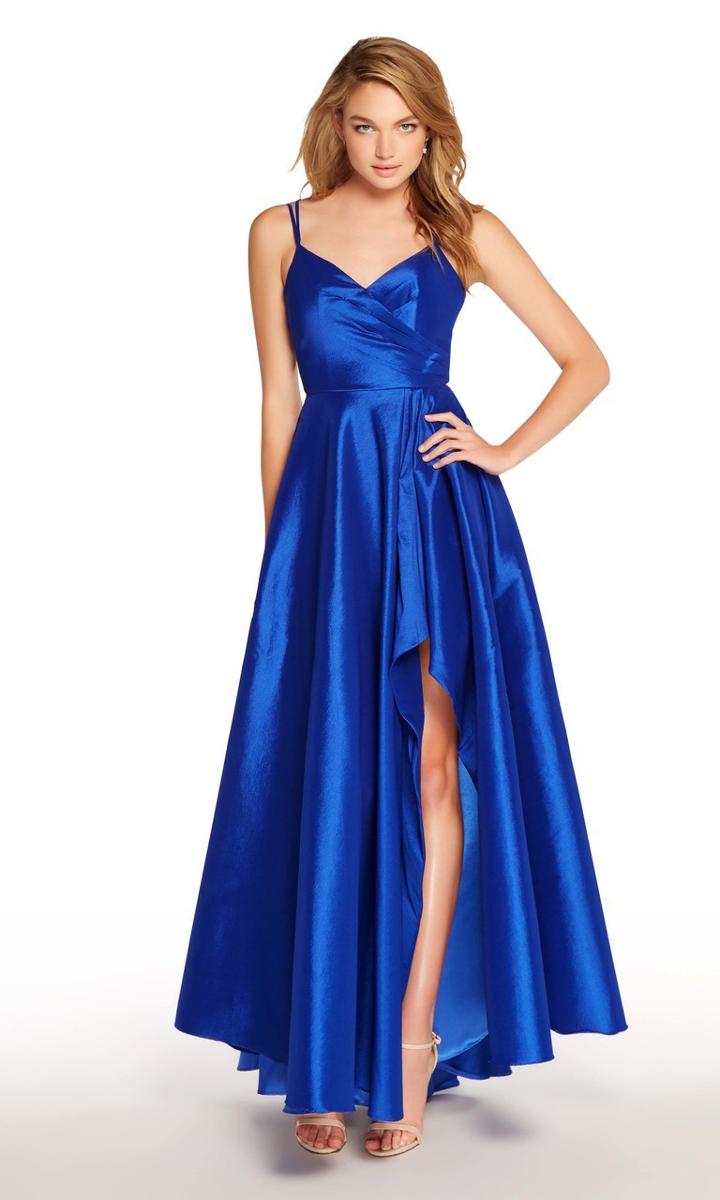Alyce Paris - 60094 Surplice Bodice Taffeta High Slit A-line Gown