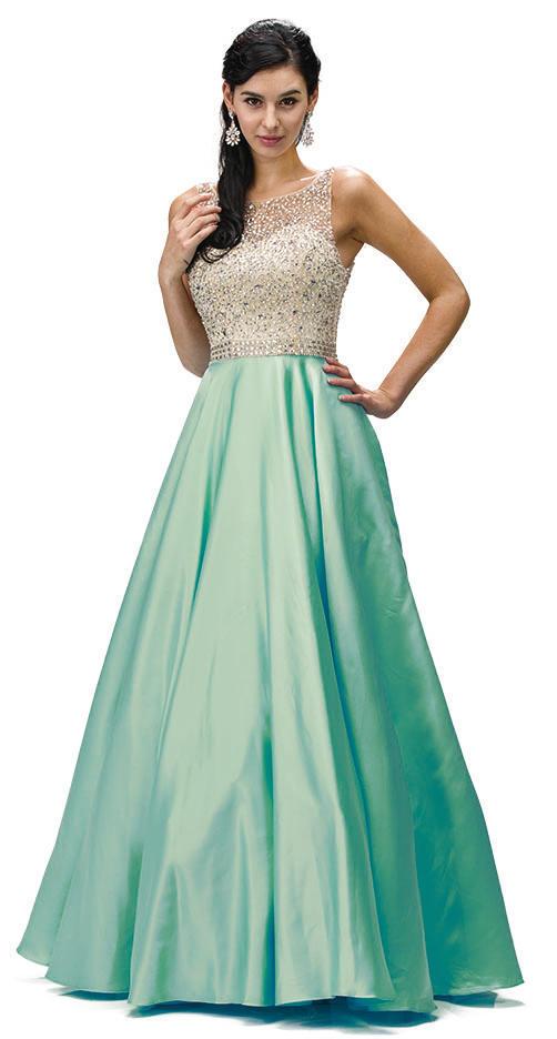 Dancing Queen - Long Open Back Satin Prom Dress 9359