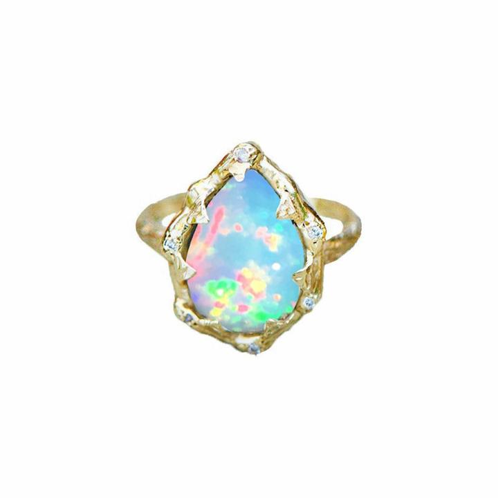 Logan Hollowell - New! Queen Water Drop Blue Opal Ring