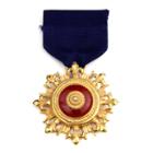 Ben-amun - Royal Charm Gold Medal Navy Ribbon Pin