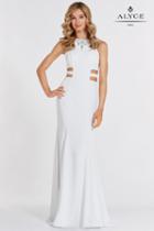 Alyce Paris Prom Collection - Long Trumpet Gown With Side Cut Outs 8006