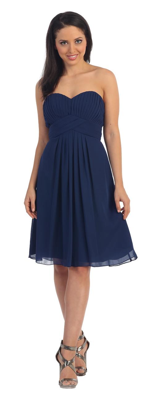 Rouched Bodice Sweetheart Neckline Short Dress