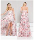 Colors Dress - 1919 Printed Straight High Low A-line Dress