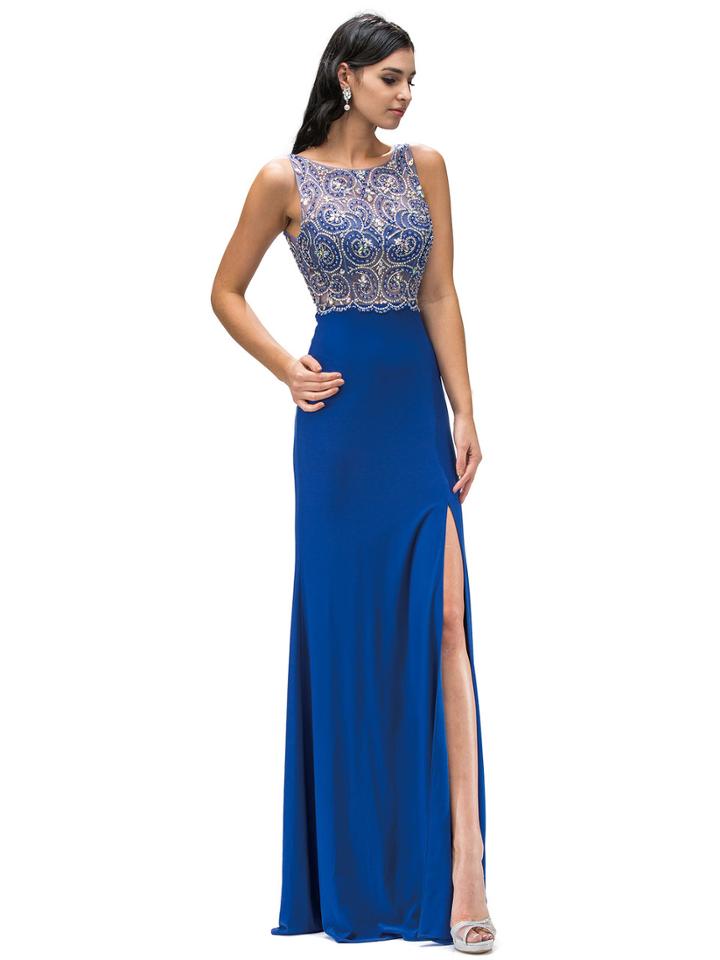 Dancing Queen - Open Back Sleeveless With Jewel Embellished Bodice Dress 9354