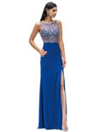 Dancing Queen - Open Back Sleeveless With Jewel Embellished Bodice Dress 9354