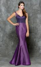 Marsoni By Colors - M178 Illusion V-neck Mermaid Gown