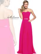 Milano Formals - Strapless Semi Sweetheart Ruched Beaded Long Dress E1295