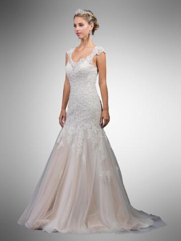 Dancing Queen - 11 Scoop Neck Lace Bridal Gown