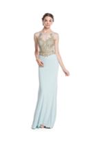 Aspeed - L1638 Gilded Illusion Bateau Sheath Prom Dress