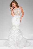 Jovani - Beaded Long Mermaid Prom Dress 36991