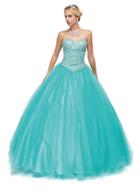 Dancing Queen - Ornate Strapless Sweetheart Ball Gown 1151