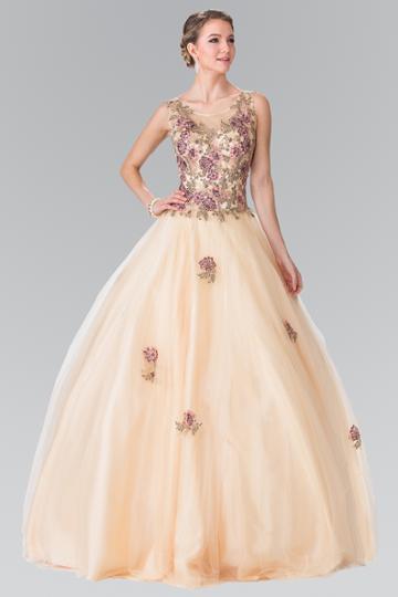 Elizabeth K - Floral Embroidery Ballgown Gl2346