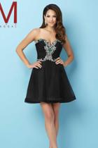 Mac Duggal - 65306 Bustier Dress In Black Peacock