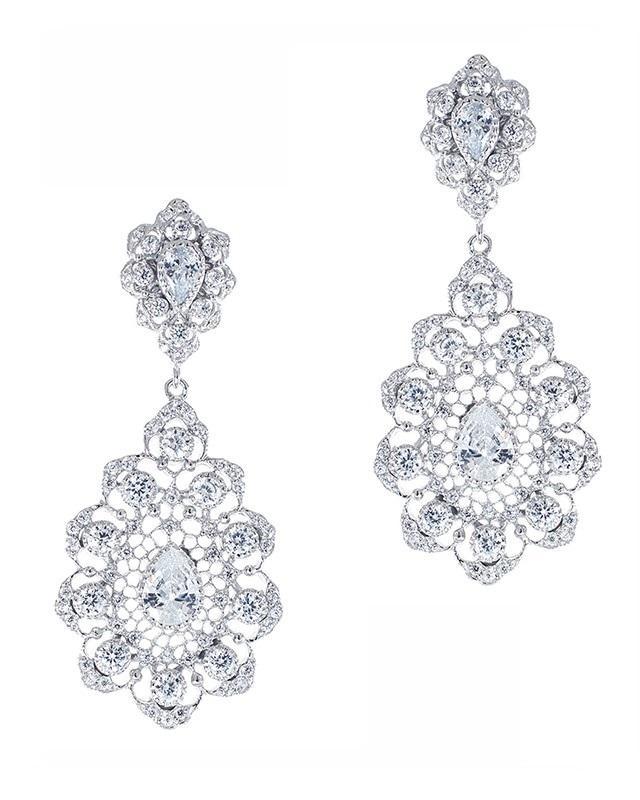 Jarin K Jewelry - Pear Open Filigree Drop Earrings