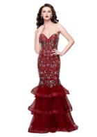 Primavera Couture - 3003 Embellished Strapless Layered Mermaid Gown