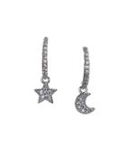 Cz By Kenneth Jay Lane - Star And Moon Mismatched Earrings