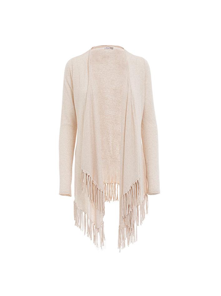 Minnie Rose - Cotton Cascade Fringe Cardigan