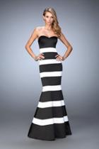 La Femme - 21773 Striped Strapless Mermaid Gown