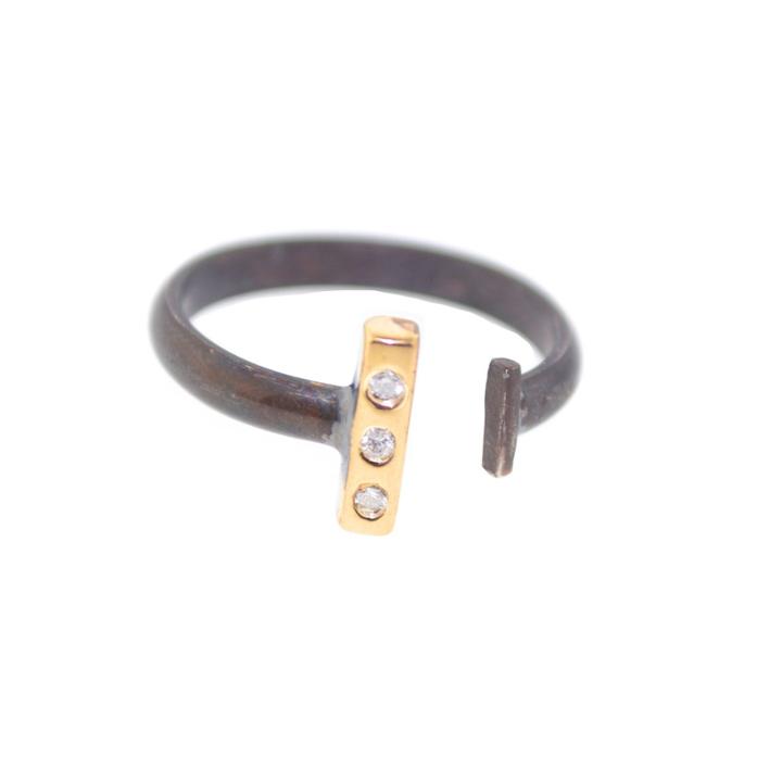 Mabel Chong - Single Diamond Bar Ring-wholesale