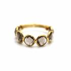 Tresor Collection - Smoky Quartz Round Stackable Ring Band With Adjustable Shank In 18k Yellow Gold M5408sq