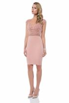 Terani Couture - Sparkling Cocktail Dress With Cap Sleeves 1612c0056
