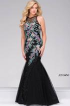 Jovani - Mermaid Prom Dress With Multi Color Embroidery 41661