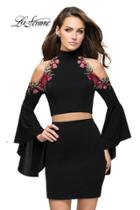 La Femme - 26606 Two Piece Floral Applique Jersey Dress