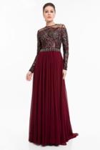 Terani Couture - 1823m7711 Embroidered Sheer Jewel Chiffon A-line Gown
