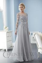 Christina Wu Elegance - 17837 Beaded Illusion Bateau Chiffon Dress