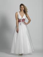 Dave & Johnny - A6081 Divine Floral Embroidered A-line Gown