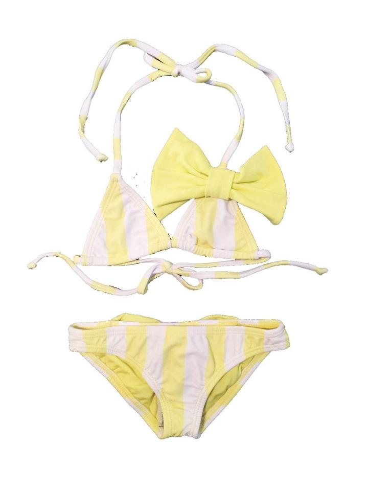 Lolli Swimwear - Kids Sugar Set In Mellow Yellow Stripes