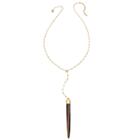 Heather Hawkins - Bar Chain Y Necklace In Water Buffalo Horn Spike