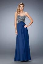 Gigi - 22420 Bedazzled Sweetheart Chiffon A-line Dress